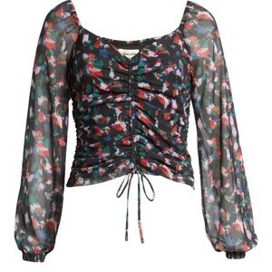 Open Edit Ruched Mesh Top - NWT